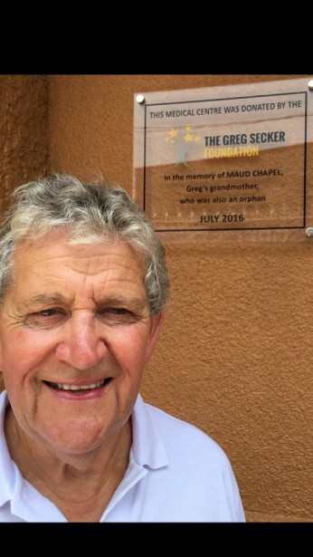 John Secker with Maud Chapel Plaque