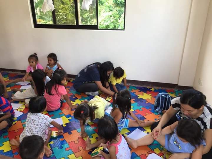 Children on mats