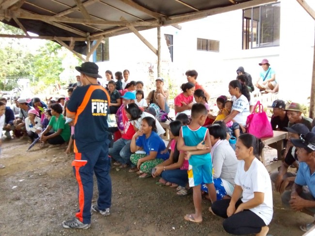 The Fire Department of Lemery, Iloilo visit the village.