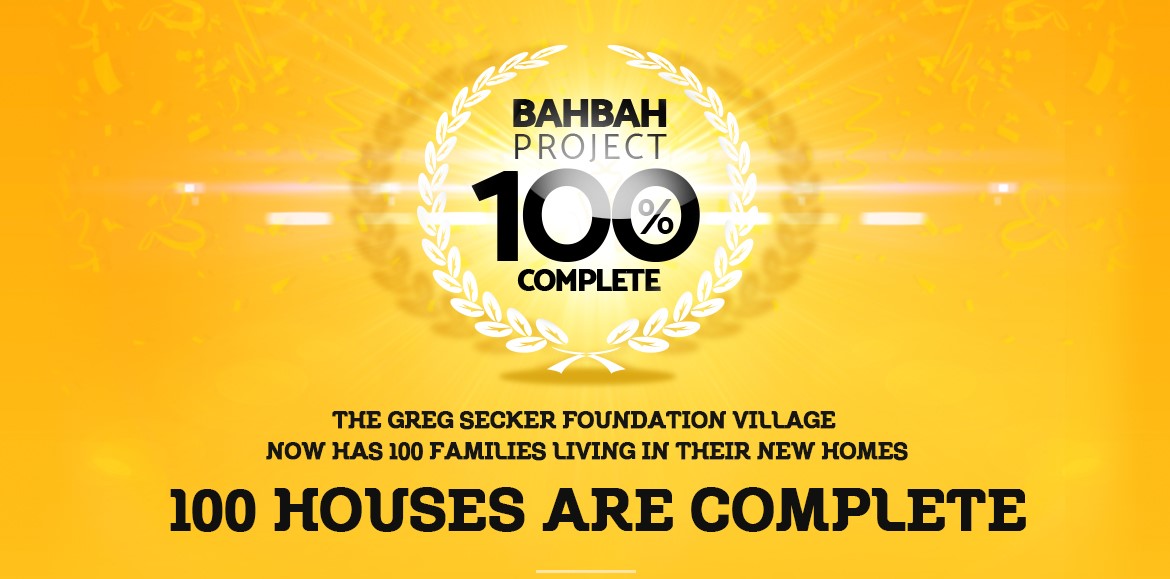 100 houses completed