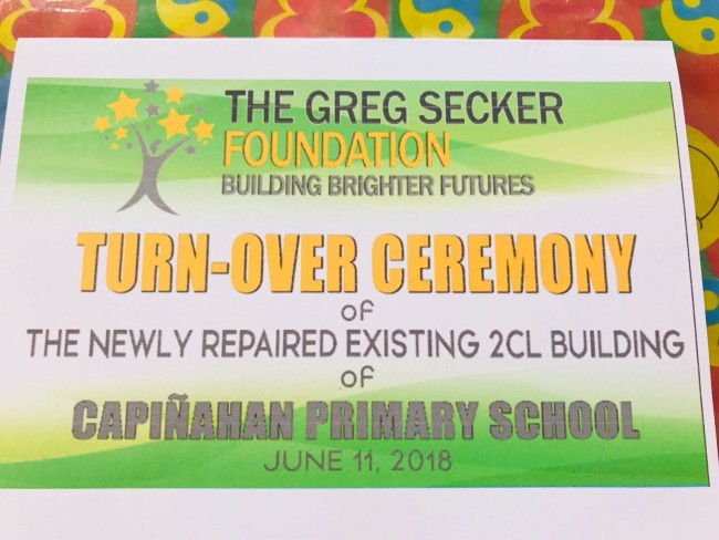 The Turn-over ceremony of Capinahan Primary School.